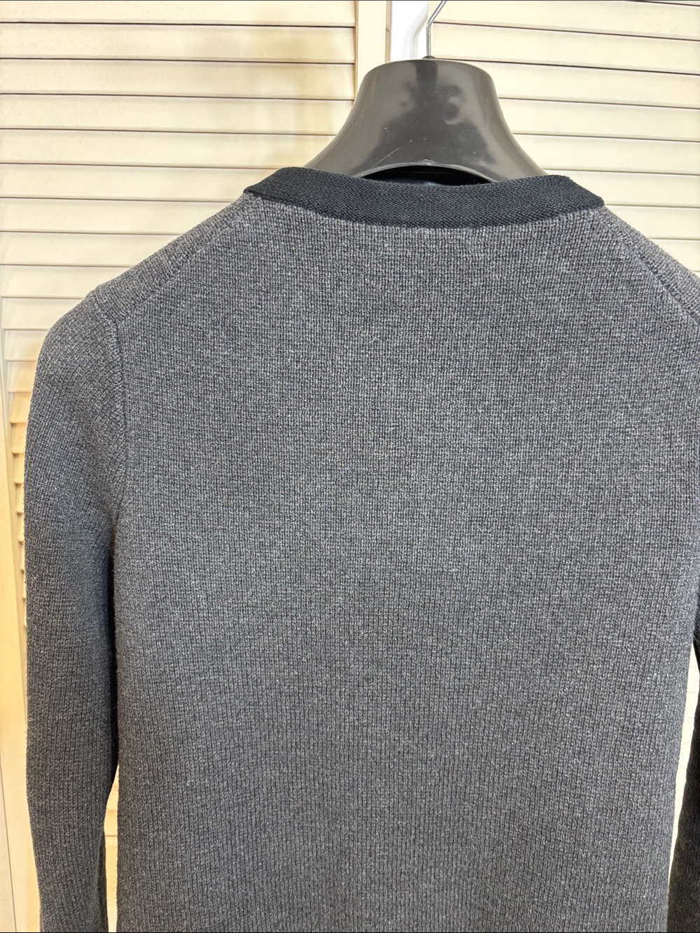 Quince Dark Gray Ribbed Knit 100% Organic Cotton Sweater Jacket Small - Picture 10 of 16